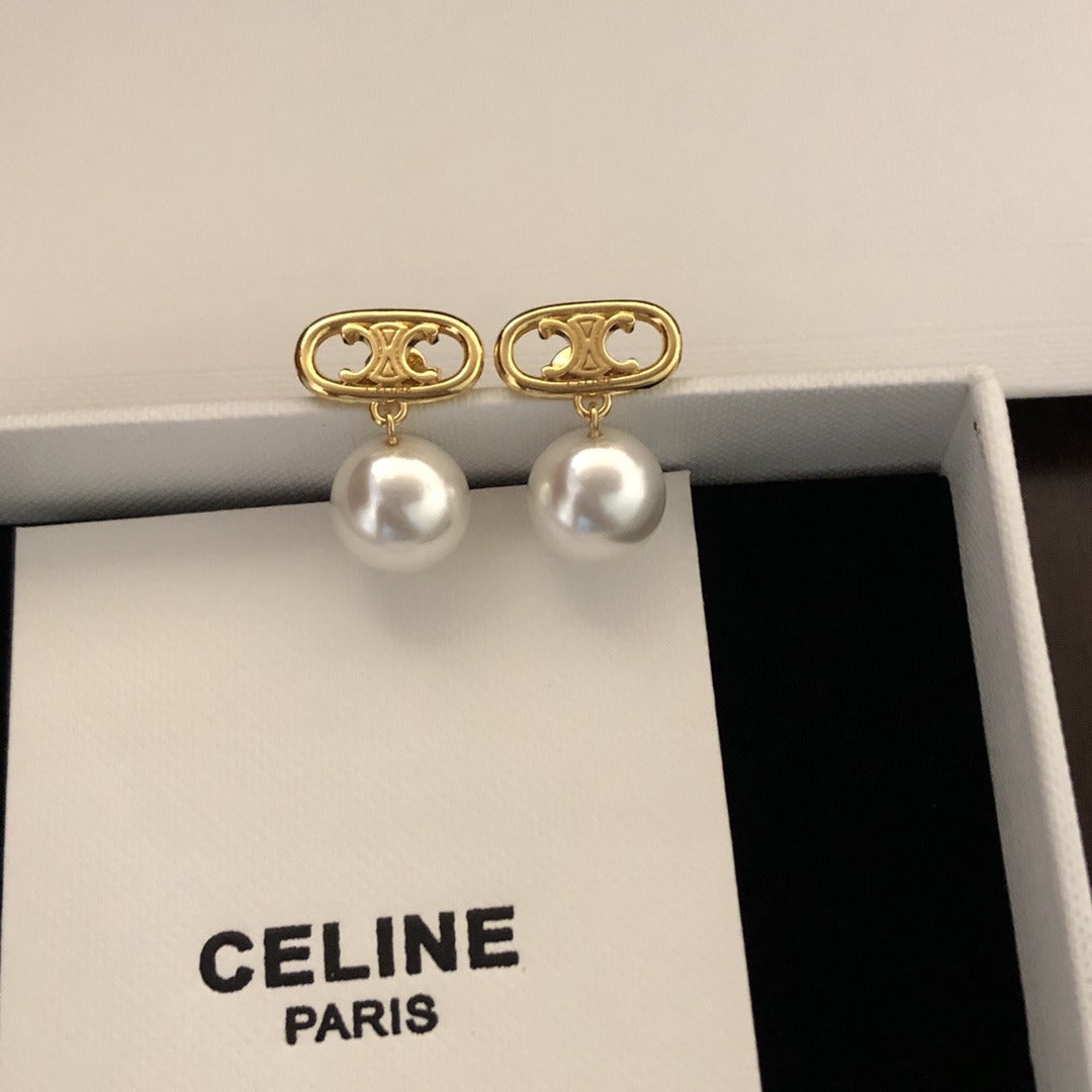 Celine Logo Earrings