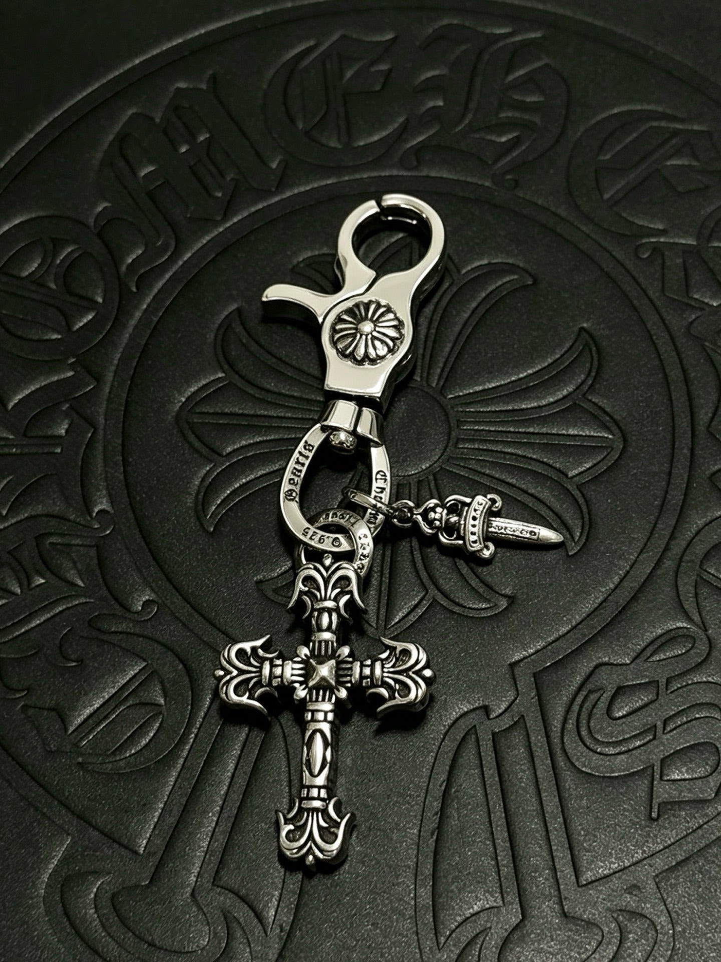 Chrome Hearts Sterling Silver Cross Keychain