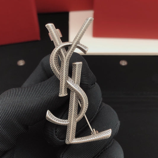 Saint Laurent Silver Brooch