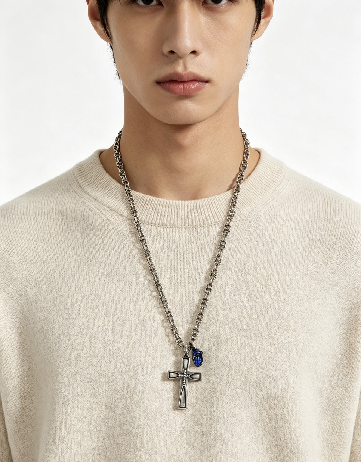 Chrome Hearts Sterling Silver Cross Necklace