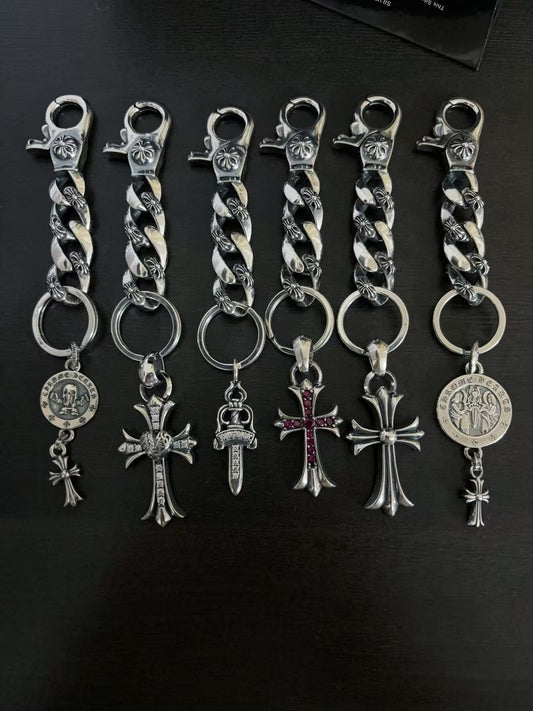 Chrome Hearts Sterling Silver Cross Keychain