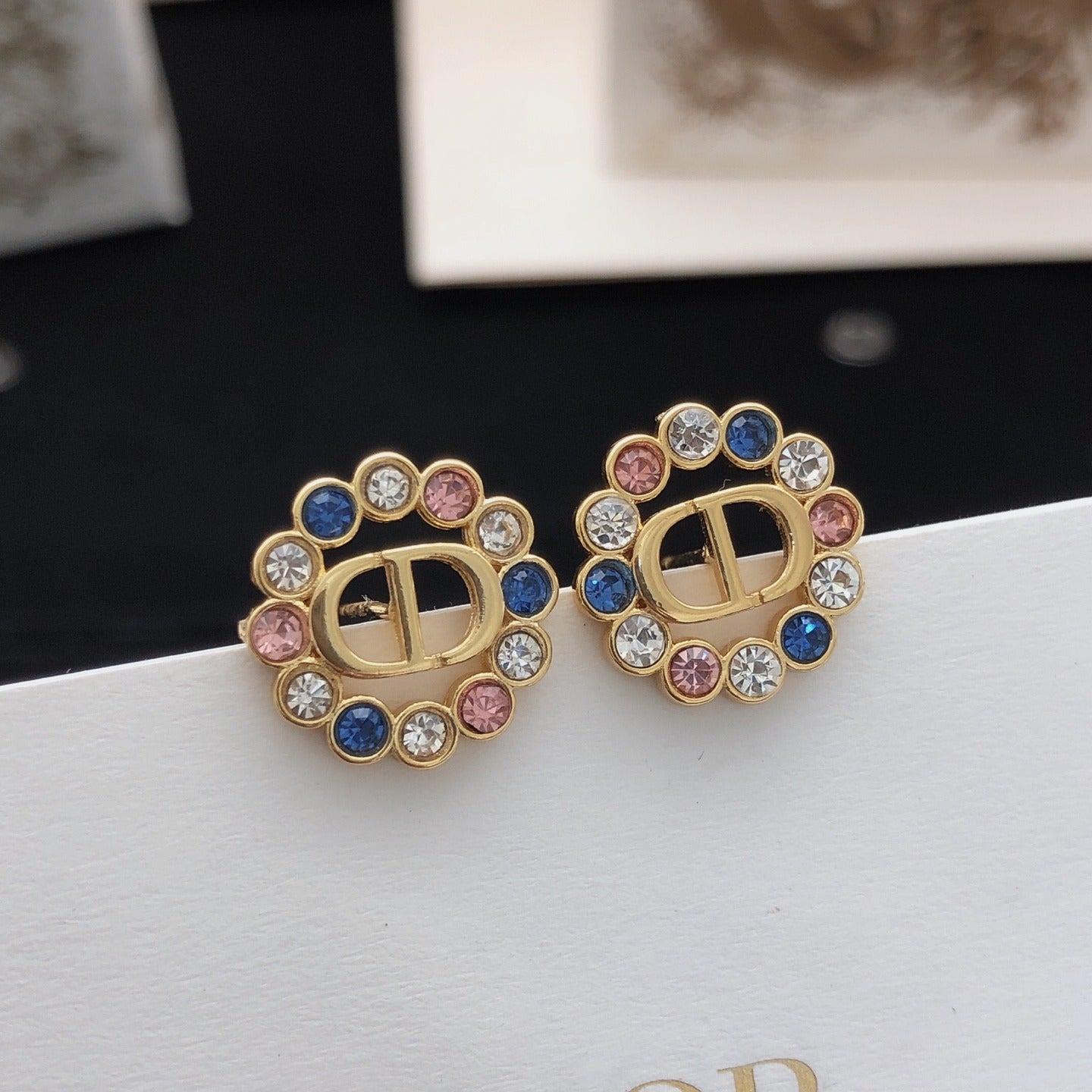 Dior Brass Round Earrings