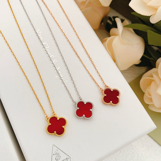 Unbranded Red Brass Clover Necklace