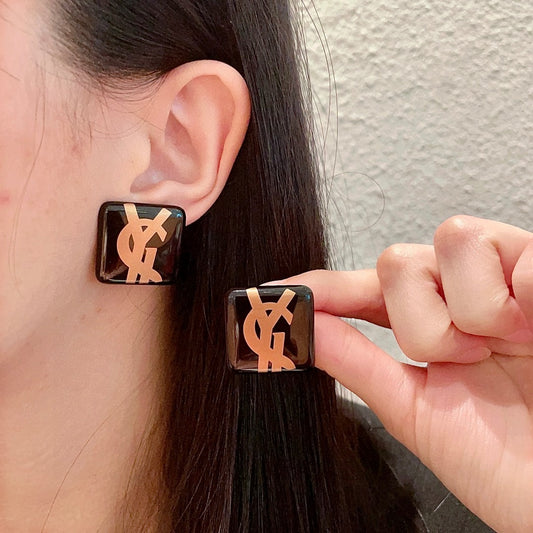 Saint Laurent Logo Earrings
