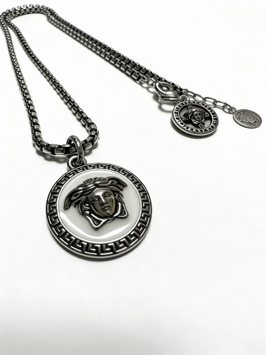 Versace Sterling Silver Chain Necklace