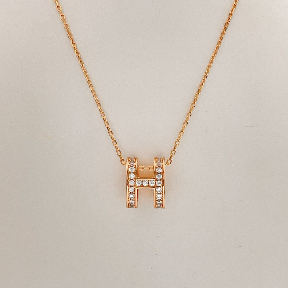 Hermes Brass Pave Necklace