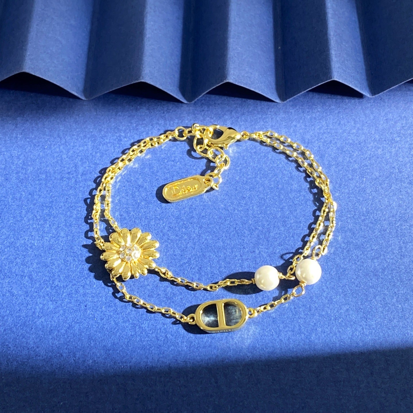 Dior Gold Brass Pearl Bracelet