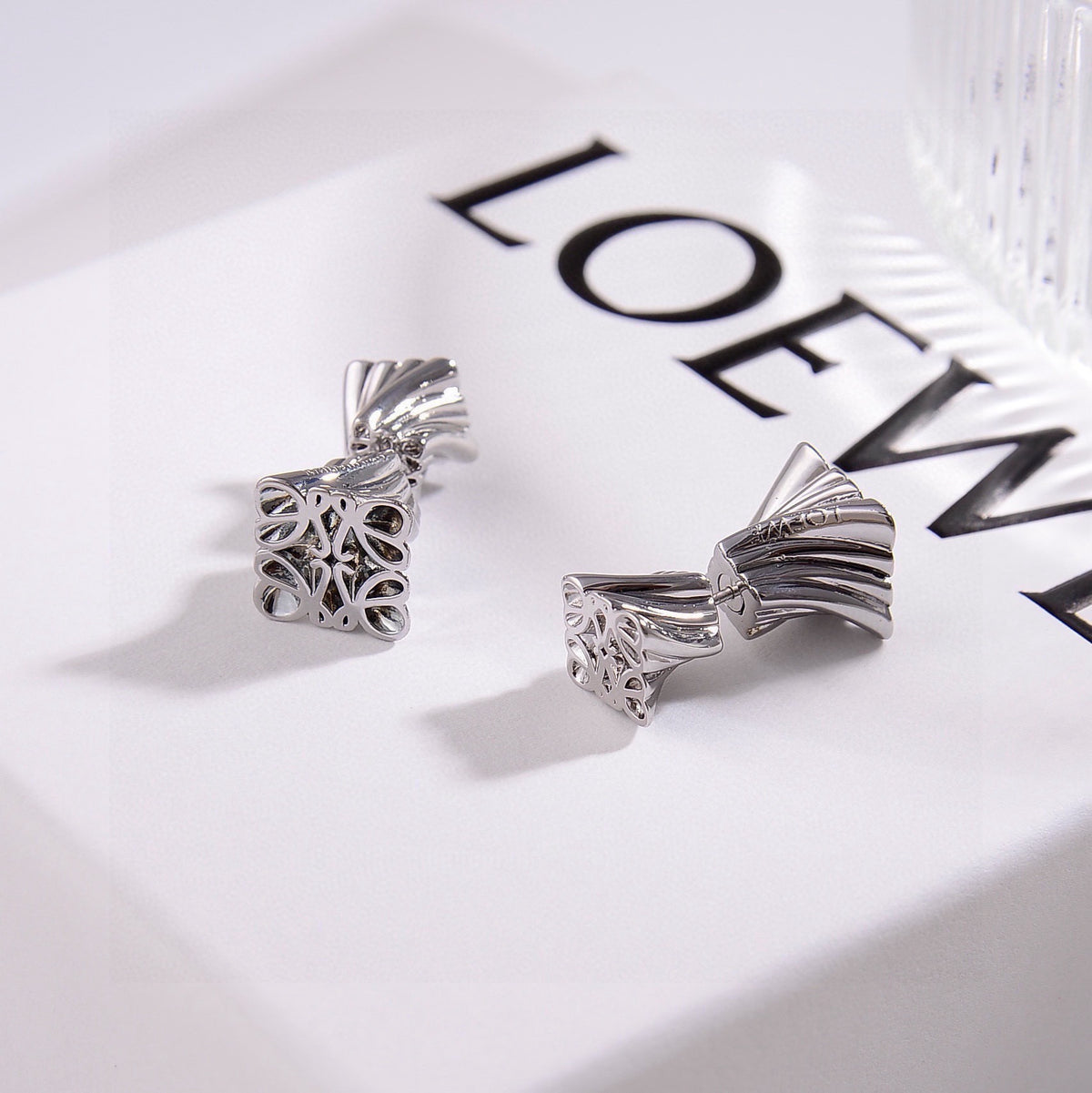 Loewe Brass Logo Earrings