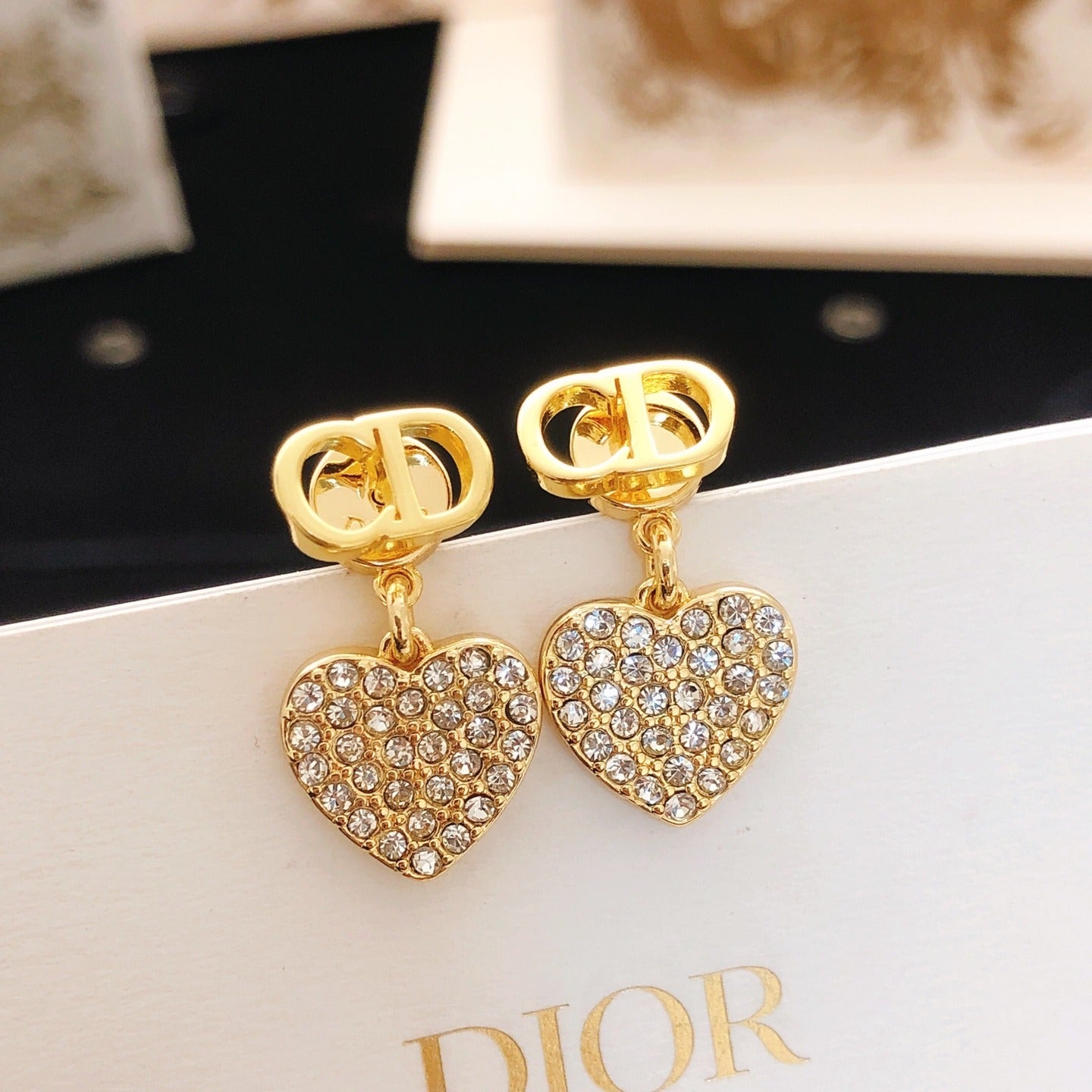 Dior Brass Heart Earrings
