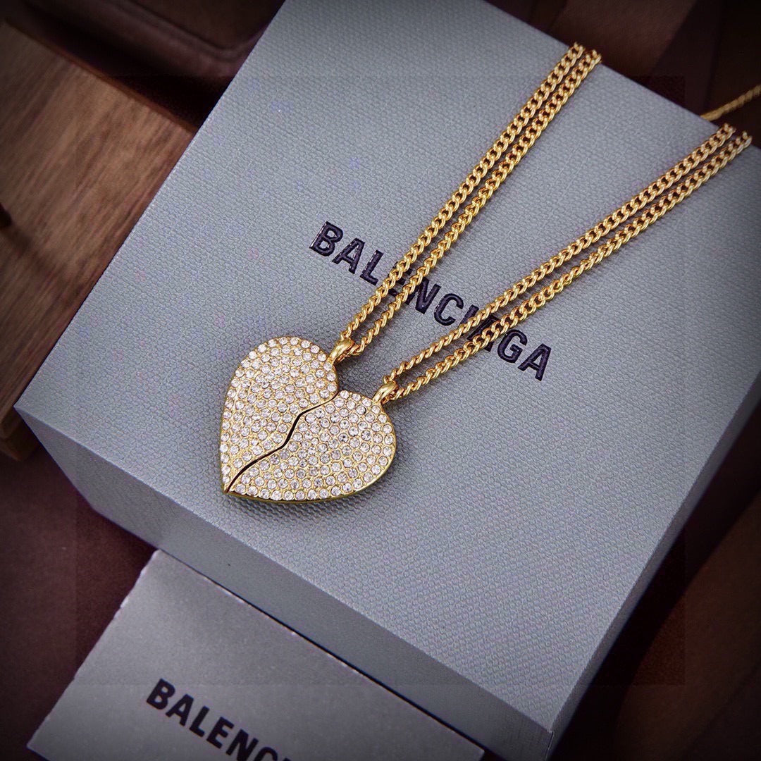 Balenciaga Brass Heart Necklace