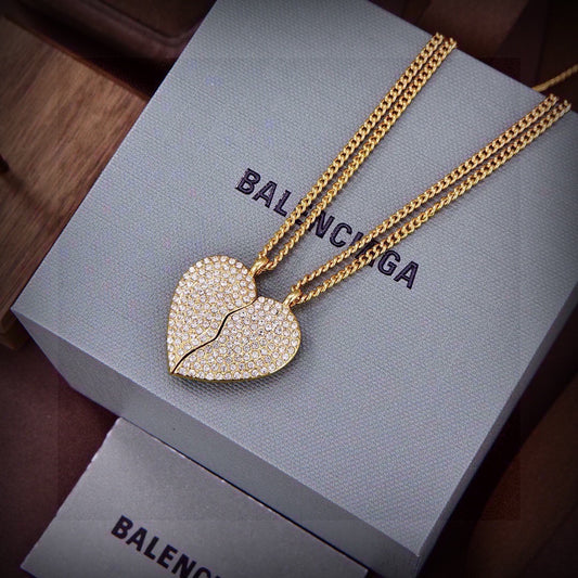 Balenciaga Brass Heart Necklace