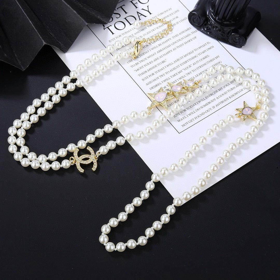 Chanel Brass Pearl Necklace
