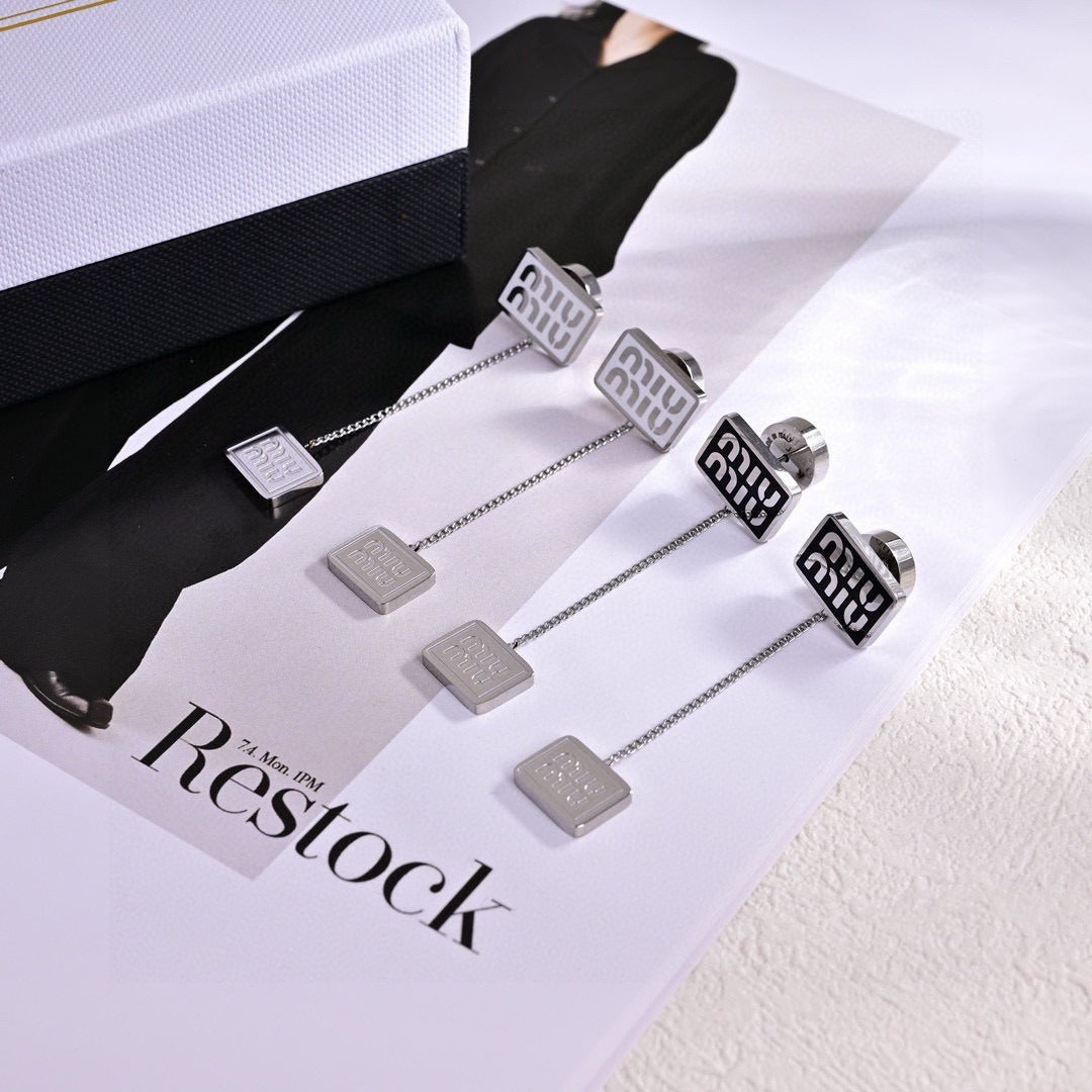 Miu Miu Logo Earrings