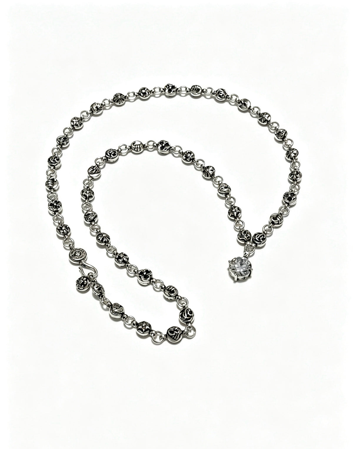 Chrome Hearts Sterling Silver Cross Necklace