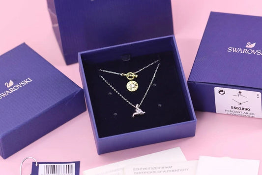Swarovski Gold Lock Necklace