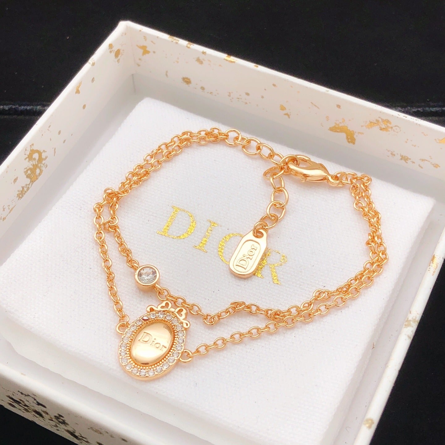Dior Gold Brass Round Bracelet