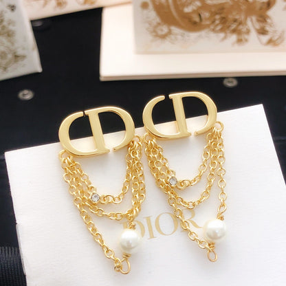 Dior Brass Tassel Earrings