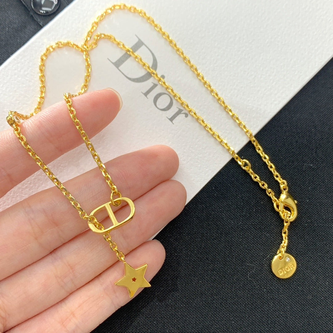 Dior Brass Star Necklace