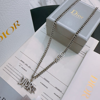 Dior Sterling Silver Chain Necklace
