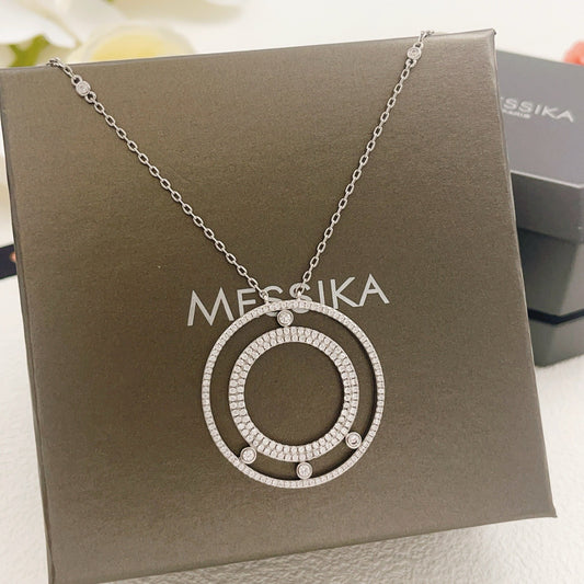 Messika Silver Brass Pave Necklace