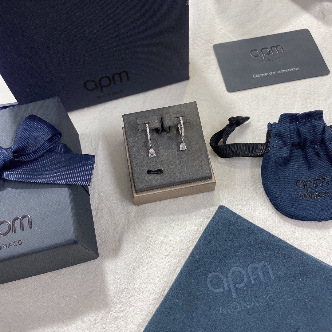 APM Monaco White Crystal Earrings