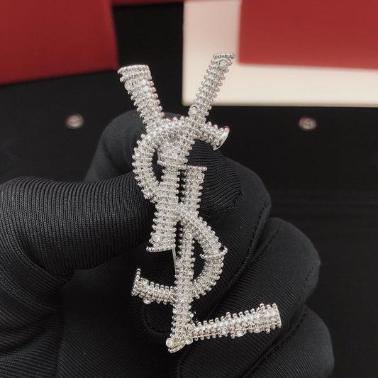 Saint Laurent Silver Brooch