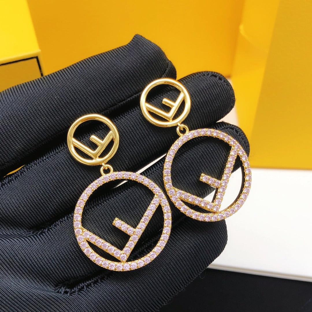 Fendi Red Round Earrings