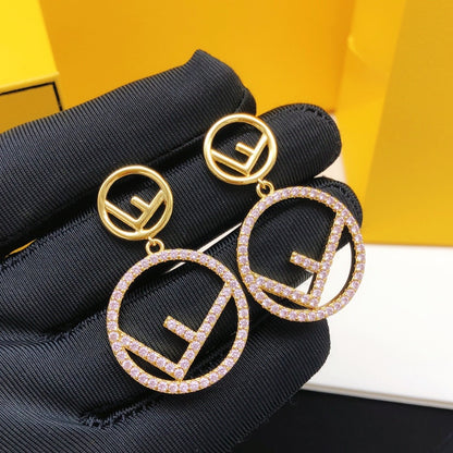 Fendi Red Round Earrings