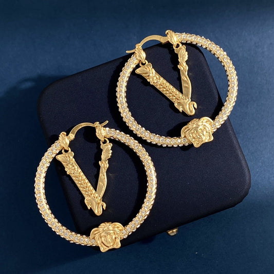 Versace Brass Medusa Earrings