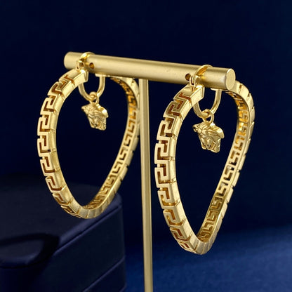 Versace Brass Medusa Earrings