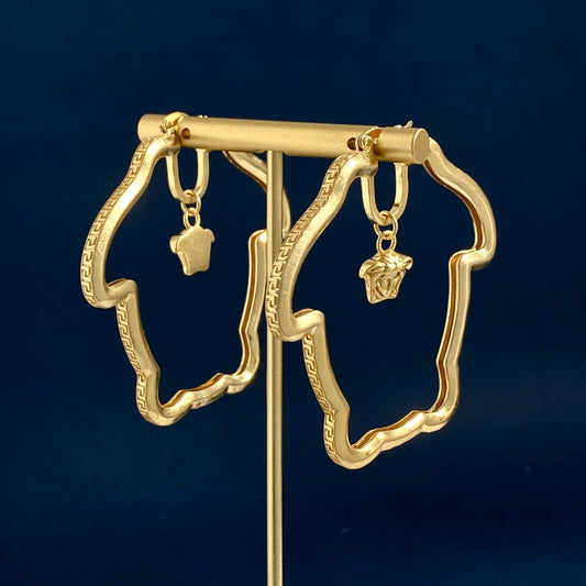 Versace Brass Medusa Earrings