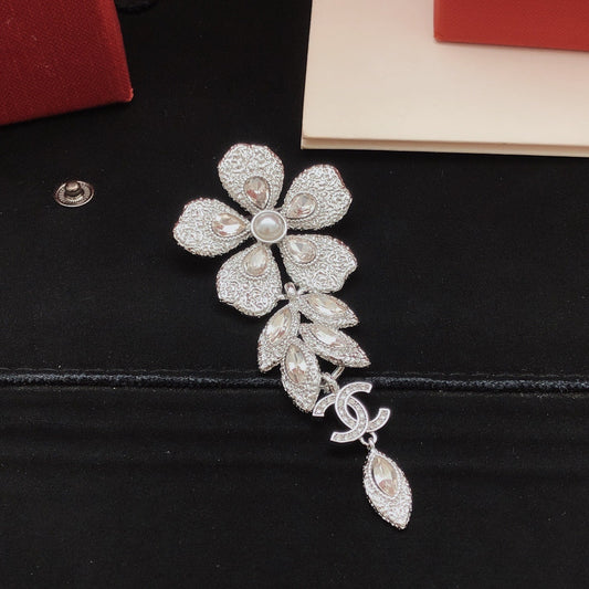 Chanel Brass Floral Brooch
