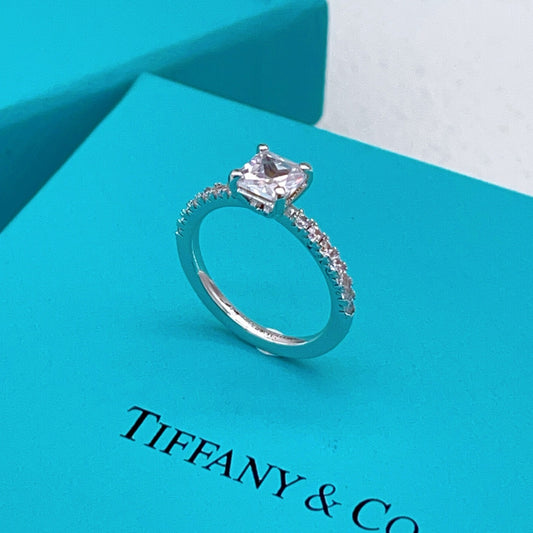Tiffany & Co. Silver Brass Solitaire Ring