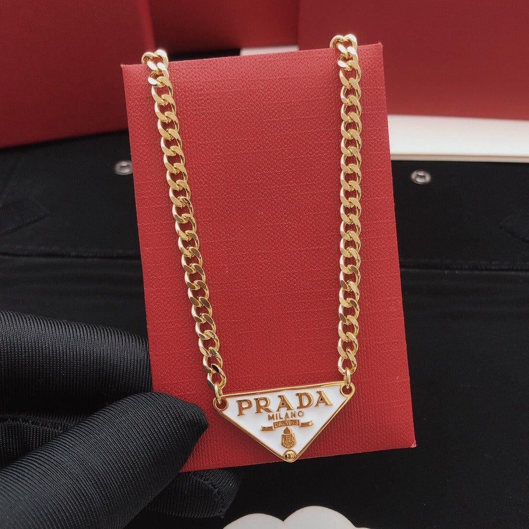 Prada White Brass Necklace