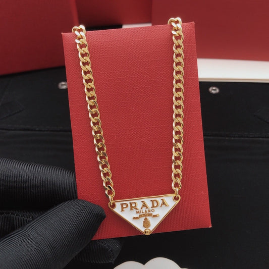 Prada White Brass Necklace