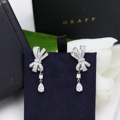 Graff Sterling Silver Bow Earrings