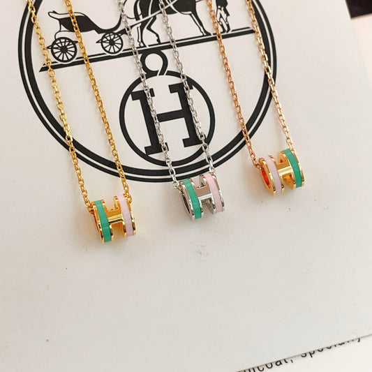 Hermes Silver Brass Necklace