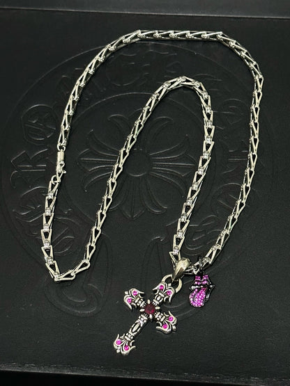 Chrome Hearts Sterling Silver Cross Necklace