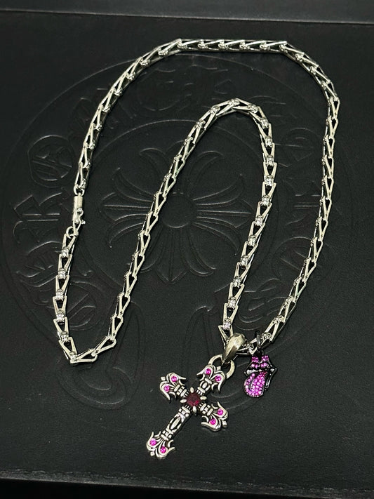 Chrome Hearts Sterling Silver Cross Necklace