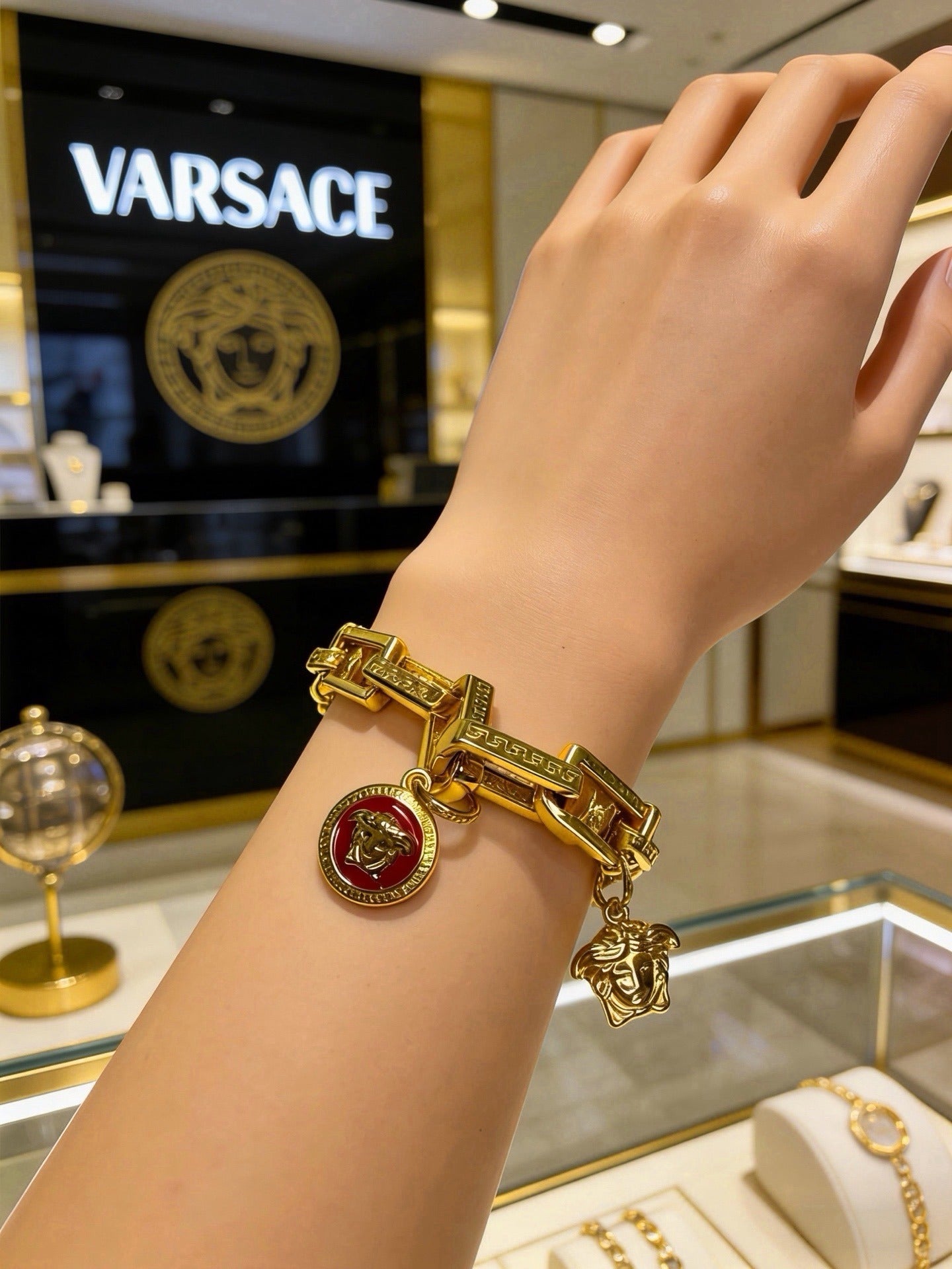 Versace Sterling Silver Chain Bracelet