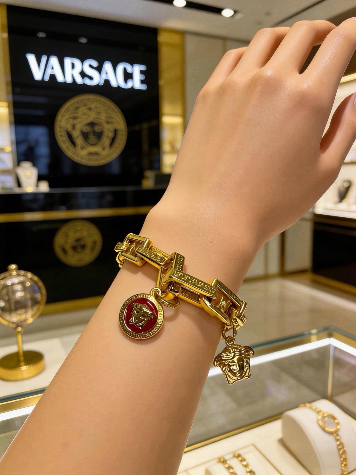 Versace Sterling Silver Chain Bracelet
