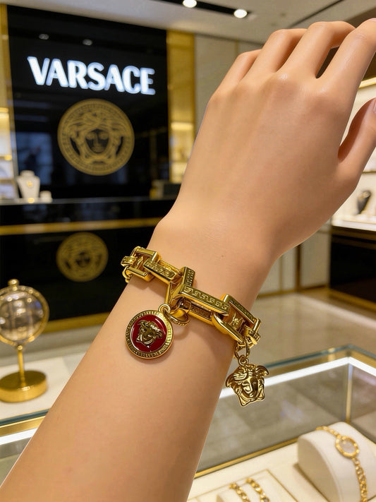 Versace Sterling Silver Chain Bracelet