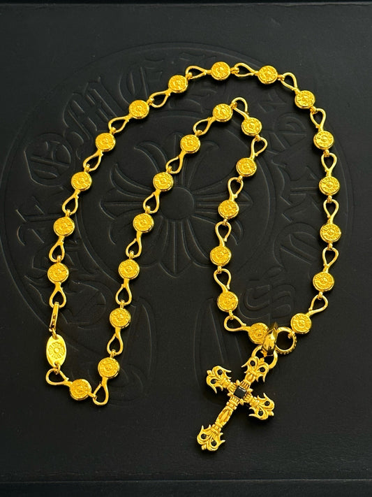 Chrome Hearts Sterling Silver Cross Necklace