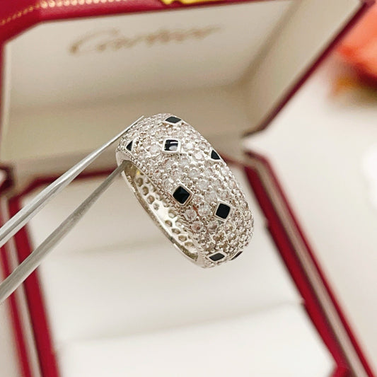 Cartier Silver Brass Leopard-Print Ring