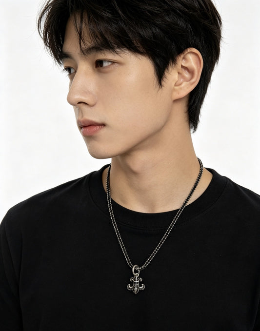 Chrome Hearts Sterling Silver Cross Necklace
