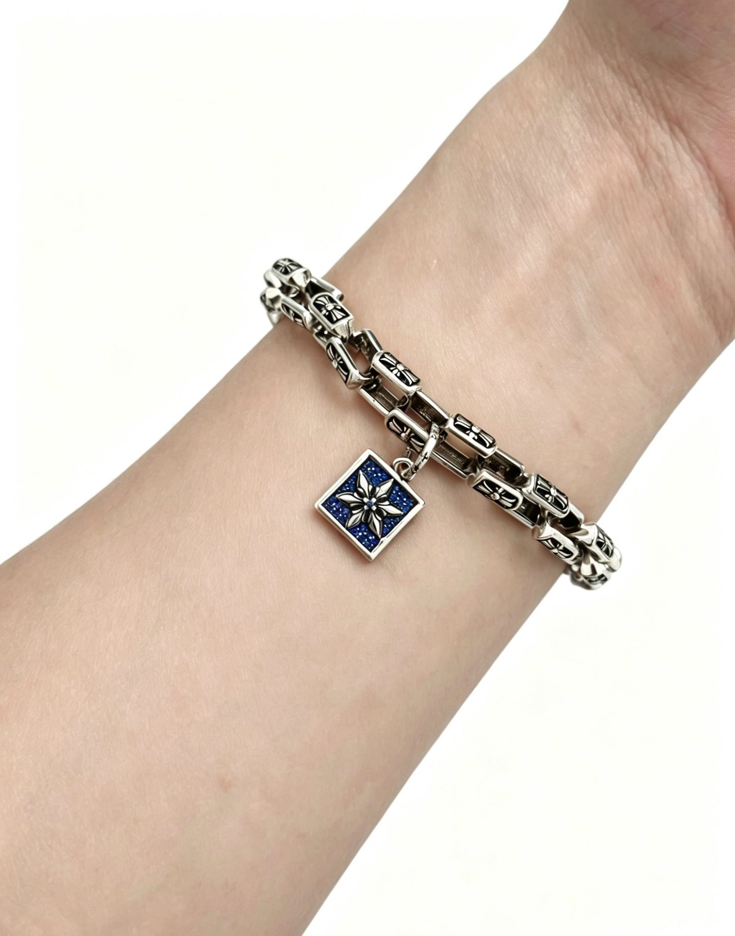 Chrome Hearts Sterling Silver Cross Bracelet