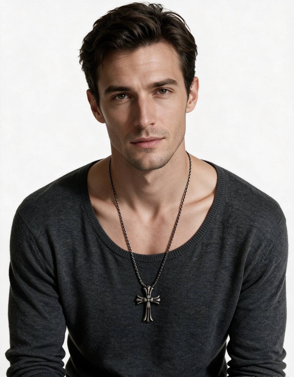 Chrome Hearts Sterling Silver Cross Necklace