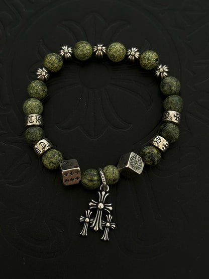 Chrome Hearts Sterling Silver Cross Bracelet