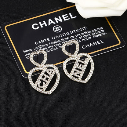 Chanel Brass Heart Earrings
