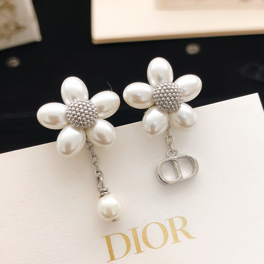 Dior Brass Floral Earrings